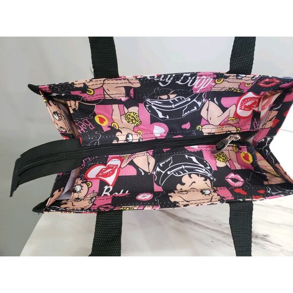 NEW Betty Boop Cheetah Nylon Carry Tote Purse Bag‎ Travel Bingo Bag Retro - Picture 7 of 9